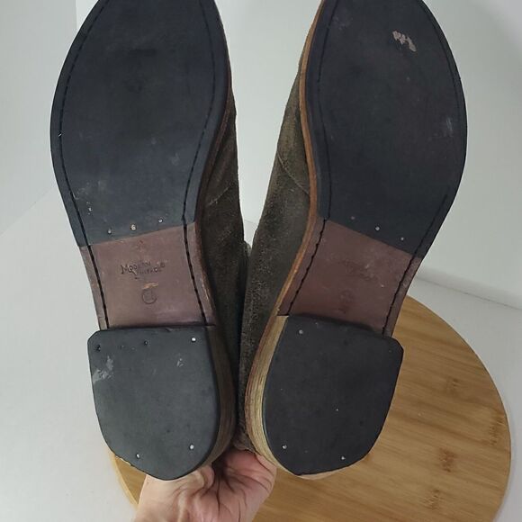 Modern Vintage Women's Leather Slouchy Combat Boots Opal Moss Brown Size 39.5 - Picture 6 of 13